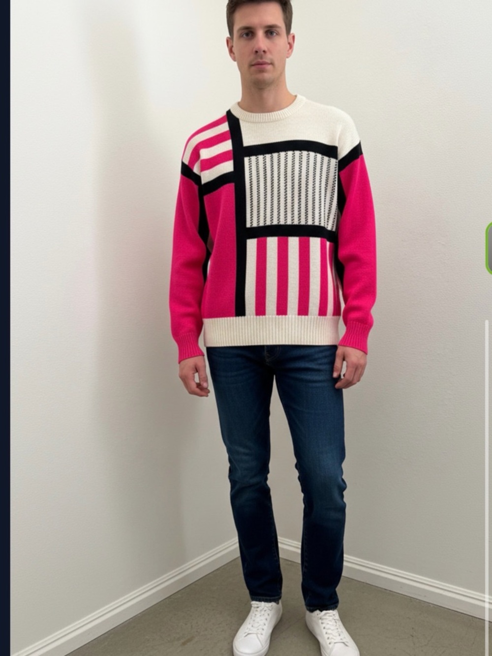 Vintage Tyrolia head Colorful Geometric Sweater for Men unisex